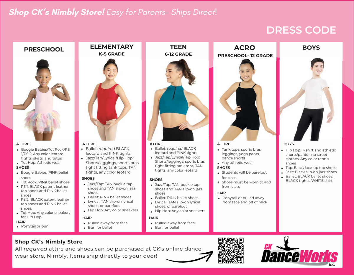 Ck Class Code Dress Code – CK DanceWorks, Inc.